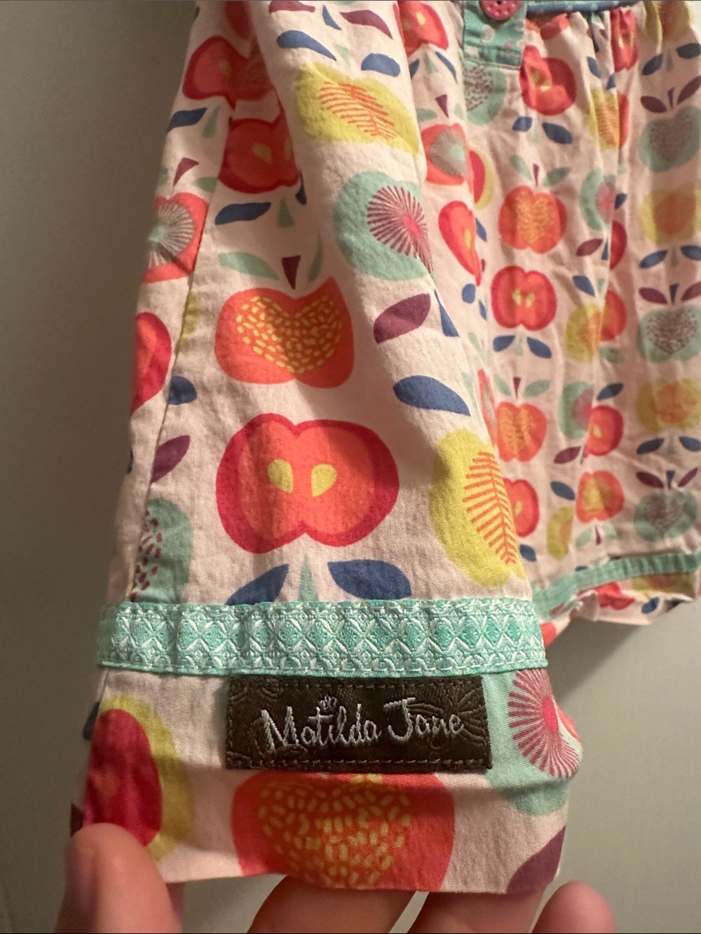 Matilda Jane Pink, Yellow & Blue Apple Print Sleeveless Tunic - Picture 8 of 8